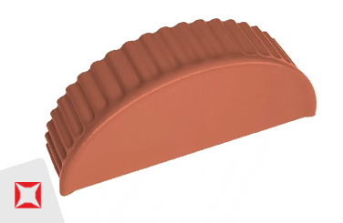 Заглушка конька оранжевая полукруглая 0.45 мм